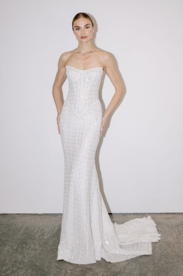 Embroidered And Embellished Fit-and-Flare Wedding Dress by Love by Pnina Tornai - Image 1